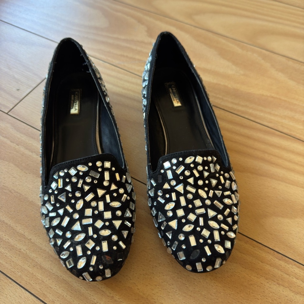 Kurt Geiger Black Embellished Flats